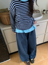 26SS★ [BAONHAUS] クリーティンスタッドコットンワイドパンツ