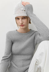 (HA-0056)ROSE KNIT BEANIE