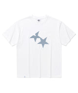 ツインスターチェックアップリケ半袖Tシャツ ホワイト(CV2FMUT544A)
