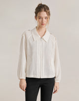 Nova Linen Sheer Summer Blouson Ivory