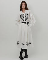 HEART PRINT VOLUME SHIRT [WHITE]