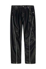 カーブドジッパーレザーパンツ (FOR UNISEX)