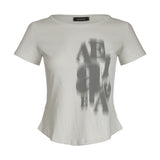 Slim Fit Short Sleeve Tee – Blurred Type [WHITE]