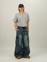IN フック スラブ マッスルフィット ハーフスリーブ Tシャツ