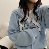 コニーレースナンバリングエンブロイダリー2wayフードジップアップ
