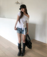 Perry Back Pocket Short Denim Shorts