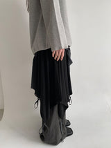 Likat Check Ribbon Wrap Midi Skirt