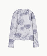 Flower Photo Printed Top - Grey