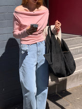 [MADE] Roel le Off-Shoulder Shirring T-shirt