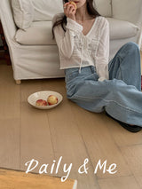 frill see-through cardigan(4color)