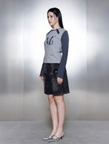 EXEOM DIAGONAL HENRY NECK LONG SLEEVE T