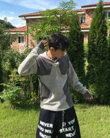 Wool Star Henry-neck Fingerhole Hoodie Knit