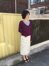Petit Rose Lace Midi Skirt (2color)