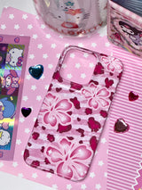 [MADE] ギャル ピンクフラワースマホケース_USED BY IVE レイ (カードケースなし)