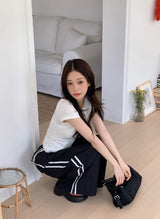 #ST Frill Layered Banding Track Pants (2color)