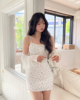 Summer Punching Ruffle Crop Cardigan