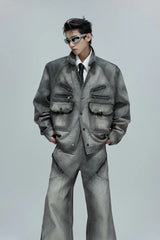 Vintage Cement Grey Denim Jacket