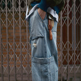 Blunt denim fatigue pants / Washed blue
