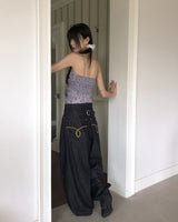 Onni Embroidered Balloon Wide Denim Long Pants
