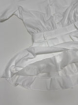 [Belt SET] Romi Collar Pleated Mini One Piece
