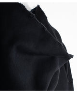  Cut Damage Washing Hood zip-up [ BLACK ]