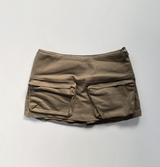 Focus y2k Zipper Cargo Skirt (light beige)