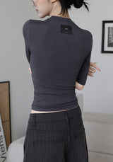26SS★ [ EEUN BASIC ] Chewing Three Quarter Slim T-shirt