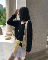 [ORIGINAL] Rainy V-Neck Sheer Long-Sleeve Tee