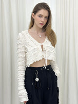 LACE STRAP CARDIGAN / IVORY