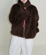 Rachel Two-Belt Detail Short Length Fur Jacket (Lining Quilted)