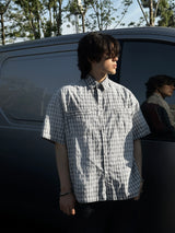 BiBi WASHING CHECKERED HALF-SHIRT