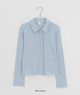 Moonta Stripe Frill Collar Long Sleeve Tee
