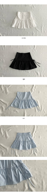 lintel ribbon flared mini skirt