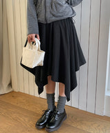 26SS★ [BAONHAUS] Broa Unbalanced Layered Midi Skirt