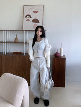 Dear Peach Touch Golji Strap Long Sleeve Top (3 colors)
