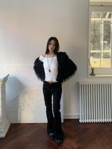 Luna Skin Off-Shoulder Cable Slim-Fit Knit