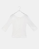 チュギボタンシースルースリークォータースリーブTシャツ