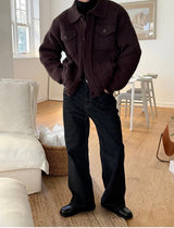 [F/W] Wool padding knit trucker jacket(4color)