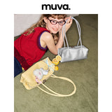 muva. Cylindrical Pillow‑Shape Genuine‑Leather Bag, French Minimalist Lightweight Shoulder Purse for Commute & Travel, New Arrival Jun 18