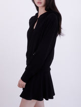 Knit mini flare skirt (BLACK)