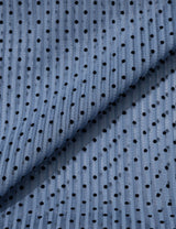 DOT SHIRRING BLOUSE(BLUE)