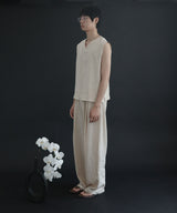 [DOJINOI] LINEN WIDE PANTS OATMEAL