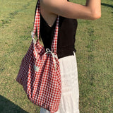 hacey checked ribbon shoulder bag [red]