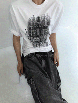 nebrae グランジ半袖Tシャツ