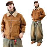 peanut wool suede jacket