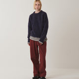 Saddle Sleeve Vintage Sweater_Purple Navy