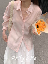 Oversized fit see-through shirt(4color)