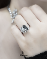 Black Heart Open Ring