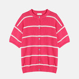 ASCLO ボーダーサマー半袖カーディガン (5color)