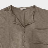 Kato Henley Neck Slub Short Sleeve T-shirt